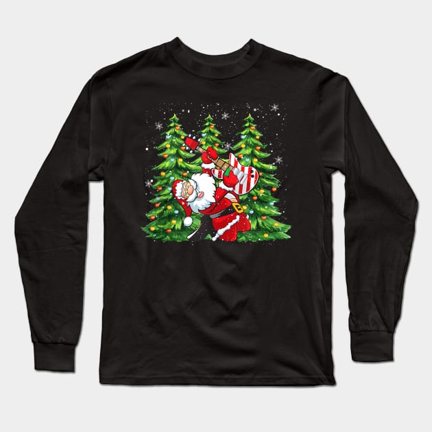 Unique Rock & Roll - Santa Claus Guitar Player Christmas Long Sleeve T-Shirt by Origami Fashion